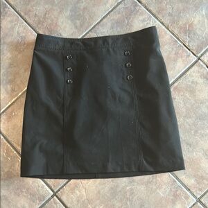 Elegant Black Buttoned Skirt